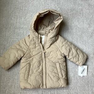 Starting Out Tan Quilted Puffer Coat with Hood